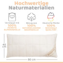 Alpaka Kissen | Engelshof Alpakas M&uuml;nsterland | Kopfkissen | optimales Schlafkima | trocken &amp; atmungsaktiv | mit Schurwollk&uuml;gelchen gef&uuml;llt | 40x80cm