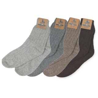 Alpakawoll‑Socken mitteldick in Naturtönen – 92 % Alpakawolle