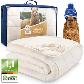 Alpaka Bettdecke | Engelshof Alpakas Münsterland | Winter Duo: zweilagig | temperaturausgleichend | atmungsaktiv & trocken | Winterdecke | 155x200cm