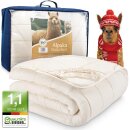 Alpaka Bettdecke | Engelshof Alpakas M&uuml;nsterland | maximale W&auml;rmeleistung | innen dreilagig | kein Hitzestau | Winterdecke Extra Warm Trio | 155x200cm