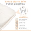 Alpaka Bettdecke | Engelshof Alpakas M&uuml;nsterland | maximale W&auml;rmeleistung | innen dreilagig | kein Hitzestau | Winterdecke Extra Warm Trio | 155x200cm
