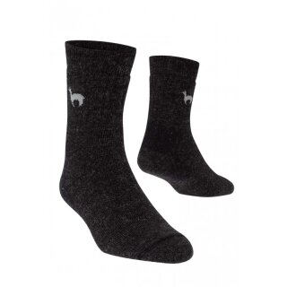 APU KUNTUR Alpaka TREKKING-SOCKEN Outdoor Woll-Strümpfe Wander-Stutzen für Damen und Herren - Anthrazit 39-41