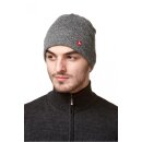 M&uuml;tze BARK einfarbig Baby Alpaka doppelt gestrickt, grau-schwarz meliert S