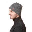 M&uuml;tze BARK einfarbig Baby Alpaka doppelt gestrickt, grau-schwarz meliert M