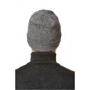 M&uuml;tze BARK einfarbig Baby Alpaka doppelt gestrickt, grau-schwarz meliert M