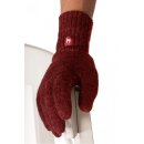 APU KUNTUR Fingerhandschuhe UNI aus Baby Alpaka Rot meliert XL