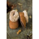 APU KUNTUR Alpaka FELL-PANTOFFELN mit Alpakafell Kragen f&uuml;r Kinder 27/28