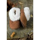 APU KUNTUR Alpaka FELL-PANTOFFELN mit Alpakafell Kragen f&uuml;r Kinder 33/34