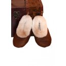 APU KUNTUR Alpaka FELL-PANTOFFELN mit Alpakafell Kragen f&uuml;r Kinder 33/34