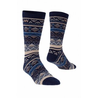 Premium Inka Socken aus Baby-Alpaka – Blau-Sand