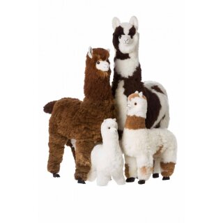 Fell-Alpaka 130cm Naturfell Kuscheltier von APU KUNTUR Schwarz-Weiß