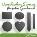 Tiny Garden Pflanzenschilder  aus Schiefer 10er Set - mit Edelstahlstab Rechteckig