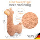 Alpaka Seitenschl&auml;ferkissen XXL | Engelshof Farm | Extra weich &amp; 75 cm lang | Farbe Braun | Alpaka Kissen | Kuscheltier f&uuml;r Erwachsene | Schlafhilfe