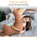 Alpaka Seitenschl&auml;ferkissen XXL | Engelshof Farm | Extra weich &amp; 75 cm lang | Farbe Braun | Alpaka Kissen | Kuscheltier f&uuml;r Erwachsene | Schlafhilfe