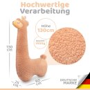 Alpaka Seitenschl&auml;ferkissen XXL | Engelshof Farm | Extra weich &amp; 130 cm lang | Farbe Braun | Alpaka Kissen | Kuscheltier f&uuml;r Erwachsene | Schlafhilfe