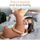 Alpaka Seitenschl&auml;ferkissen XXL | Engelshof Farm | Extra weich &amp; 130 cm lang | Farbe Braun | Alpaka Kissen | Kuscheltier f&uuml;r Erwachsene | Schlafhilfe