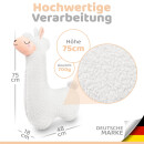 Alpaka Seitenschl&auml;ferkissen XXL | Engelshof Farm | Extra weich &amp; 75 cm lang | Farbe Wei&szlig; | Alpaka Kissen | Kuscheltier f&uuml;r Erwachsene | Schlafhilfe
