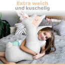 Alpaka Seitenschl&auml;ferkissen XXL | Engelshof Farm | Extra weich &amp; 75 cm lang | Farbe Wei&szlig; | Alpaka Kissen | Kuscheltier f&uuml;r Erwachsene | Schlafhilfe