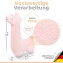 Alpaka Seitenschl&auml;ferkissen XXL | Engelshof Farm | Extra weich &amp; 75 cm lang | Farbe Rosa | Alpaka Kissen | Kuscheltier f&uuml;r Erwachsene | Schlafhilfe