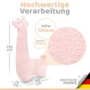 Alpaka Seitenschl&auml;ferkissen XXL | Engelshof Farm | Extra weich &amp; 130 cm lang | Farbe Rosa | Alpaka Kissen | Kuscheltier f&uuml;r Erwachsene | Schlafhilfe