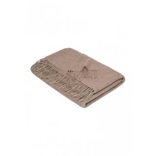 APU KUNTUR Alpaka Tagesdecke UNI aus 100% Baby Alpaka sand