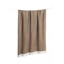 APU KUNTUR Alpaka Tagesdecke UNI aus 100% Baby Alpaka sand