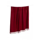 APU KUNTUR Alpaka Tagesdecke UNI aus 100% Baby Alpaka weinrot