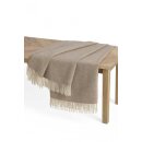 APU KUNTUR Alpaka Tagesdecke FISCHGR&Auml;T aus 100% Baby Alpaka beige-wei&szlig;