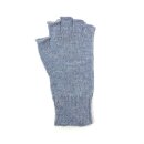 etiqueta blanca Halbfinger Handschuhe LUISA 100% Baby Alpaka Steelblue