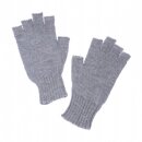 etiqueta blanca Halbfinger Handschuhe LUISA 100% Baby Alpaka Steelblue