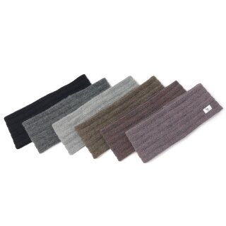 etiqueta blanca Stirnband MALIN 100% Baby Alpaka Schwarz