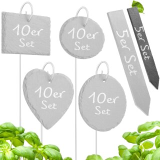 Tiny Garden Pflanzenstecker aus Schiefer Stäbchen 5er Set klein (15x2cm)