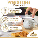 Engelshof Alpakatasse, Teetasse, Kaffeetasse, Alpaka Tasse mit Deckel in Grau