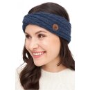 APU KUNTUR Alpaka Stirnband SUAVE Twist aus 100% Baby Alpaka blau