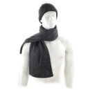 Alpaka Schal gestrickt 100% Alpakawolle - Anthrazit