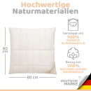 Alpaka Kissen | Engelshof Alpakas M&uuml;nsterland | Kopfkissen | optimales Schlafkima | trocken &amp; atmungsaktiv | mit Alpakawollk&uuml;gelchen gef&uuml;llt | 80x80cm