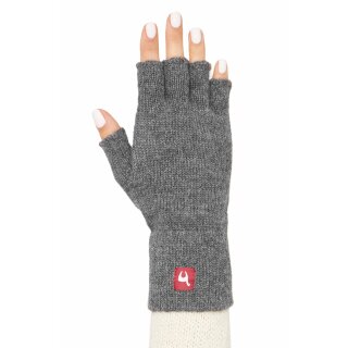 fingerlose Alpaka Handschuhe  Grau S