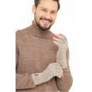 fingerlose Alpaka Handschuhe  Sand M
