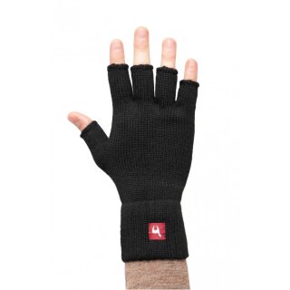 fingerlose Alpaka Handschuhe  Schwarz S
