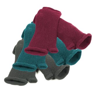 Engelshof Alpaka Handstulpen, gestrickt Petrol