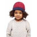 APU KUNTUR Alpaka M&uuml;tze ELISUAVE aus Alpaka-Baumwollmix Weinrot-Dunkelblau