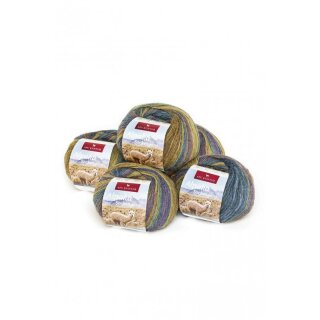 Alpaka SOCKENGARN 50g / 200m Nadel 2,5 mehrfarbig...